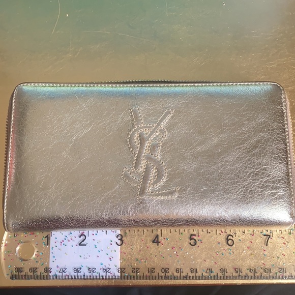 YSL gold Belle du Jour zip around leather wallet - Picture 15 of 16